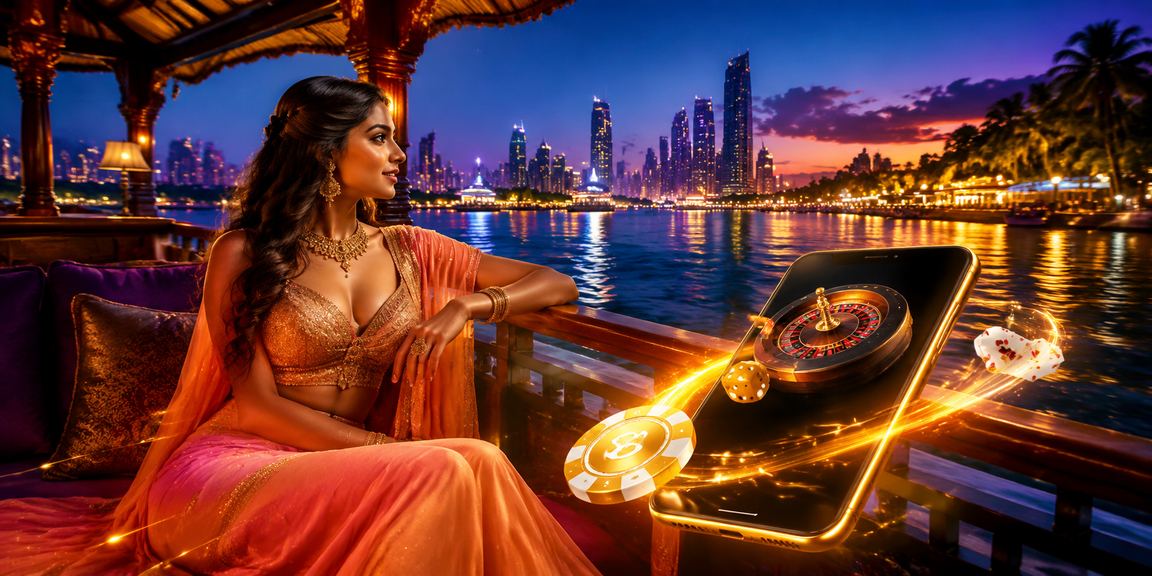 Bollywood themed casino app interface on a mobile device